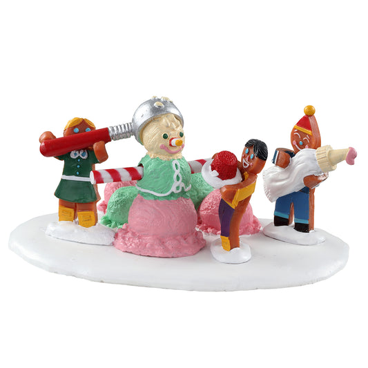 Lemax 03532 Triple Scoop Snowman, Table Piece- Gift Spice