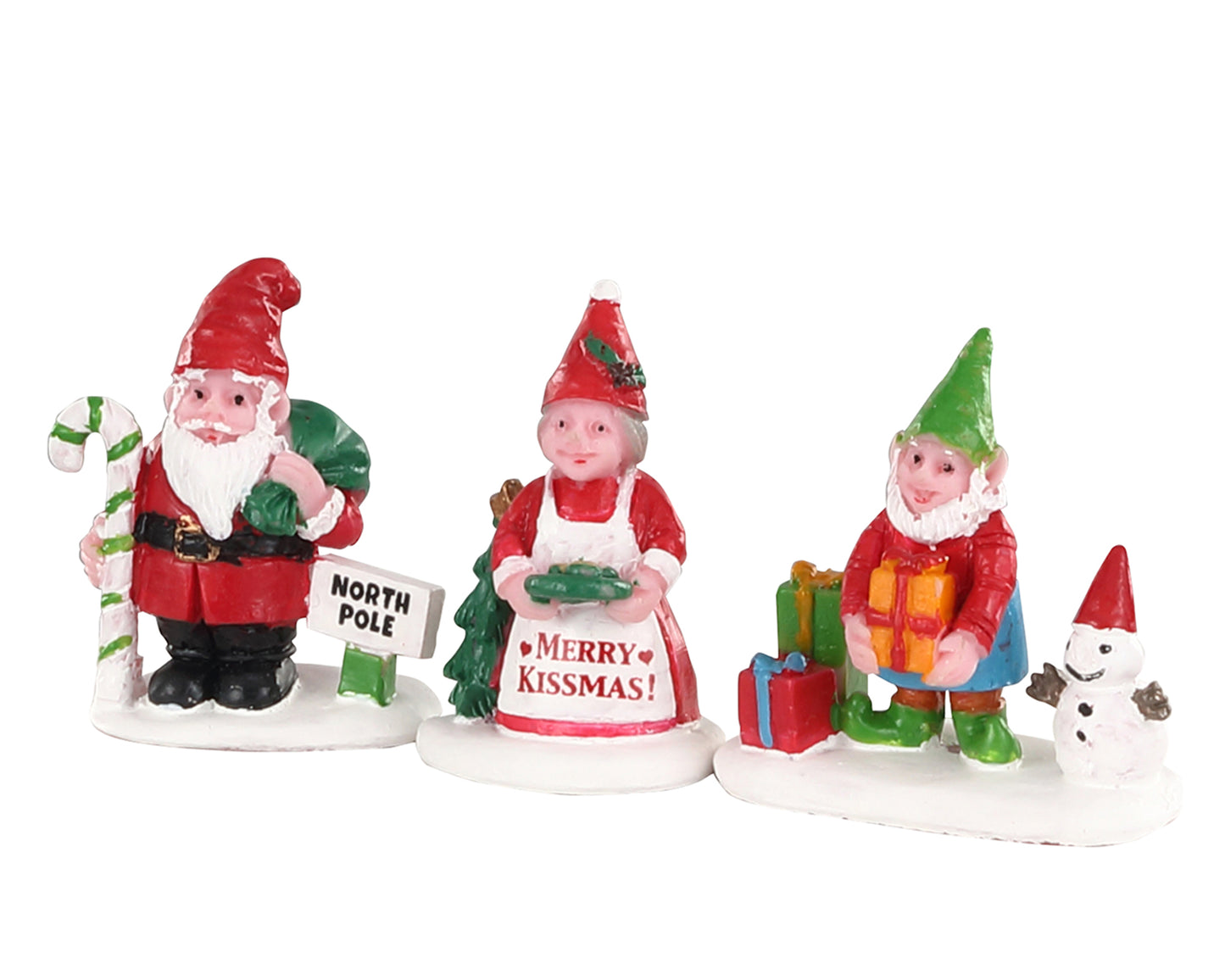 Lemax 04739 Christmas Garden Gnomes, Set of 3, Accessory- Gift Spice