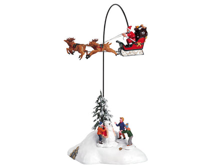 Lemax 54353 Santa Claus is Coming to Town, Set of 4, Animated Table Piece- Gift Spice
