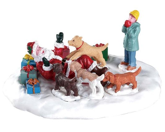 Lemax 63275 Puppies Love Santa, Table Piece- Gift Spice