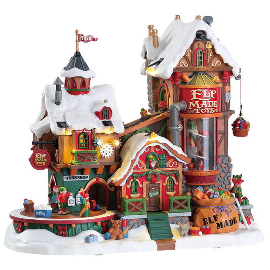 Lemax 75190 Elf Made Toy Factory, Sights and Sound piece- Gift Spice
