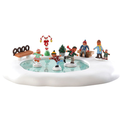 Lemax 84352 Gingerbread Skating Pond, Animated Table Piece- Gift Spice