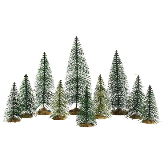 Lemax 84358 Needle Pine Trees Set Of 10, Accessory- Gift Spice