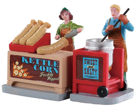 Lemax 92746 Kettle Corn Stand, Set of 2, Figurine- Gift Spice