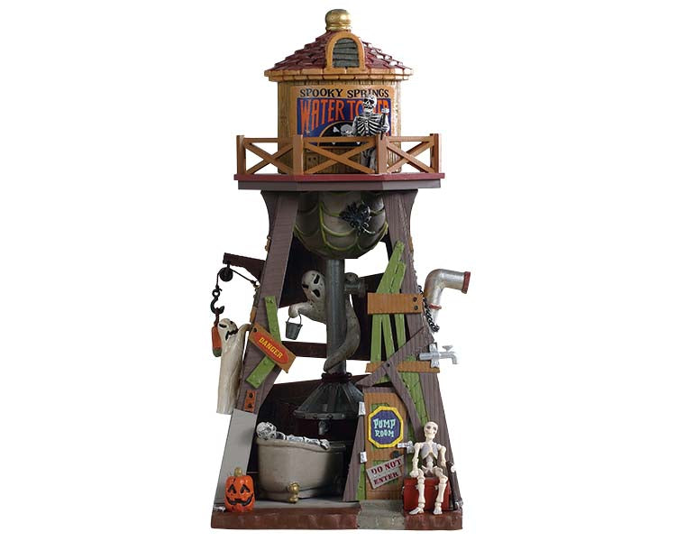 Lemax 93410 Spooky Springs Water Tower, Table Piece- Gift Spice
